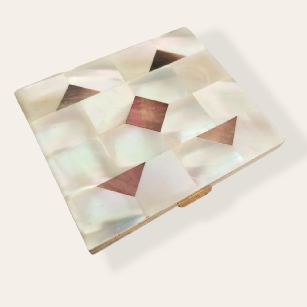 Vintage Mother of Pearl Make-Up Compact Mirror